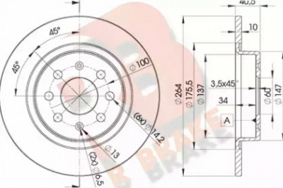 R BRAKE 78rbd20592 -  Тормозной диск